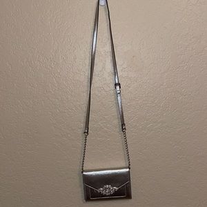 Silver adjustable crossbody bag
